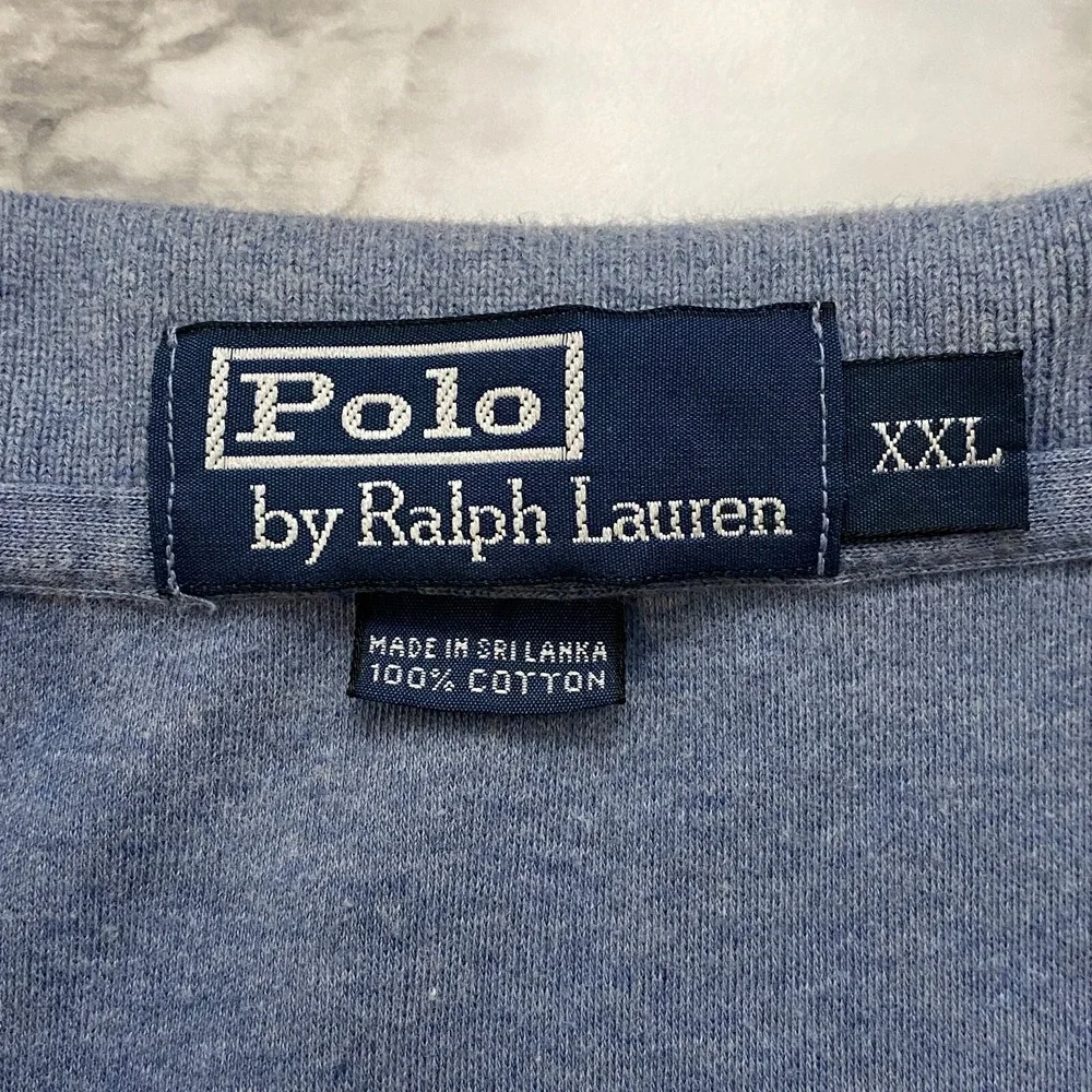 Polo By Ralph Lauren Mens Polo Shirt Size 2XL Blue Gray Short Sleeve Emb Logo